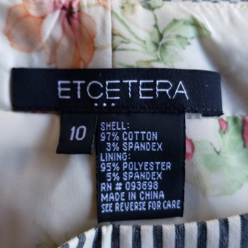 ETCETERA Railroad Hickory Striped Pencil Skirt sz 10 Women's Business Casual - Picture 4 of 5